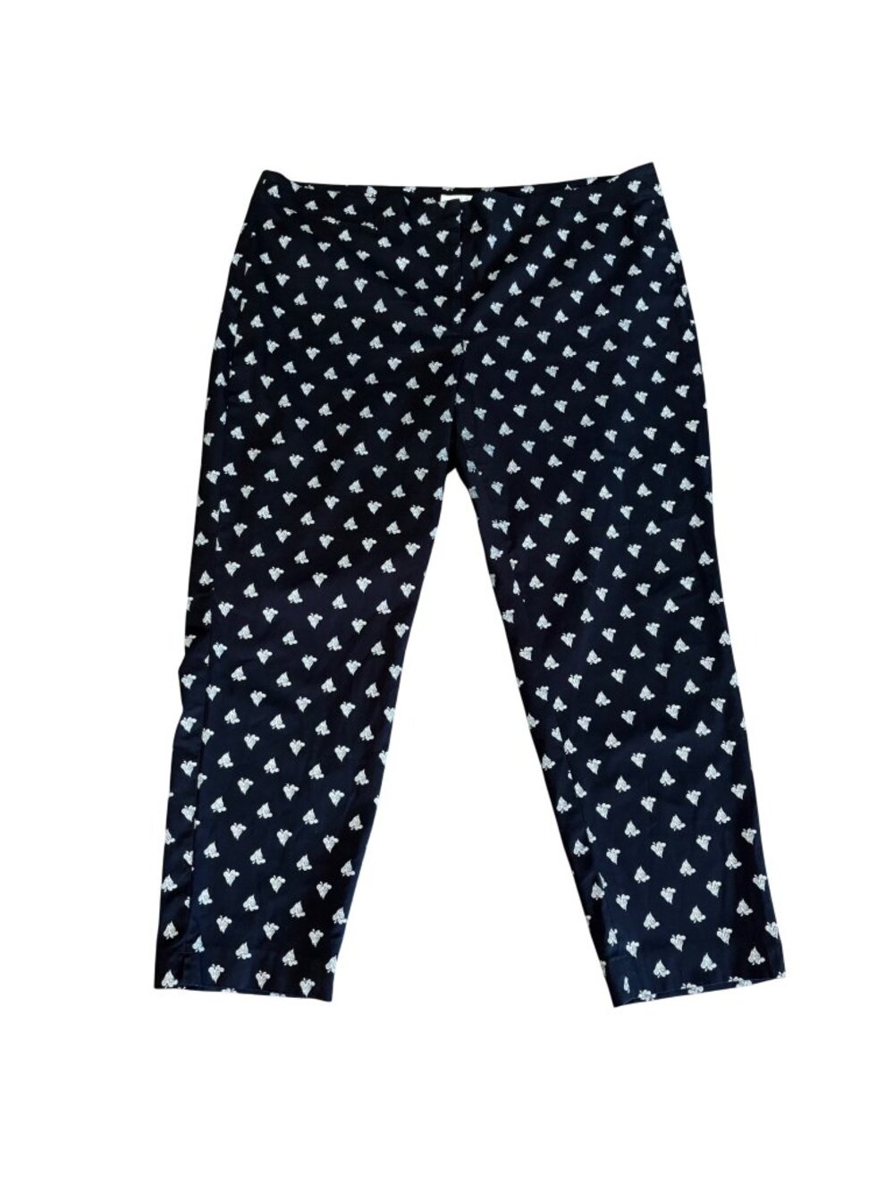 J. Jill Womens Black & White Paisley Print Ankle Pants Size 18 Cotton Blend